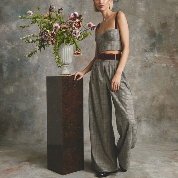 NWOT Cara Cara Soho Pants COLOR: HANNON PLAID TURTLEDOVE - Picture 2 of 8